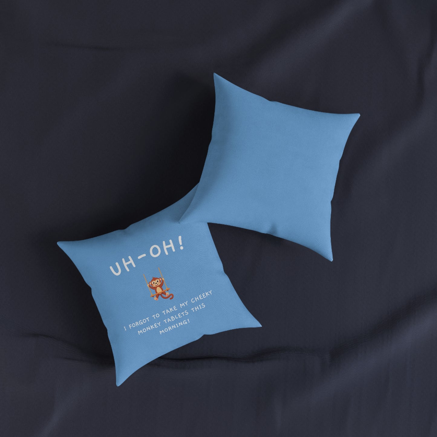 Cheeky Monkey Square Pillow – Fun Kid's Room Decor with Playful Design