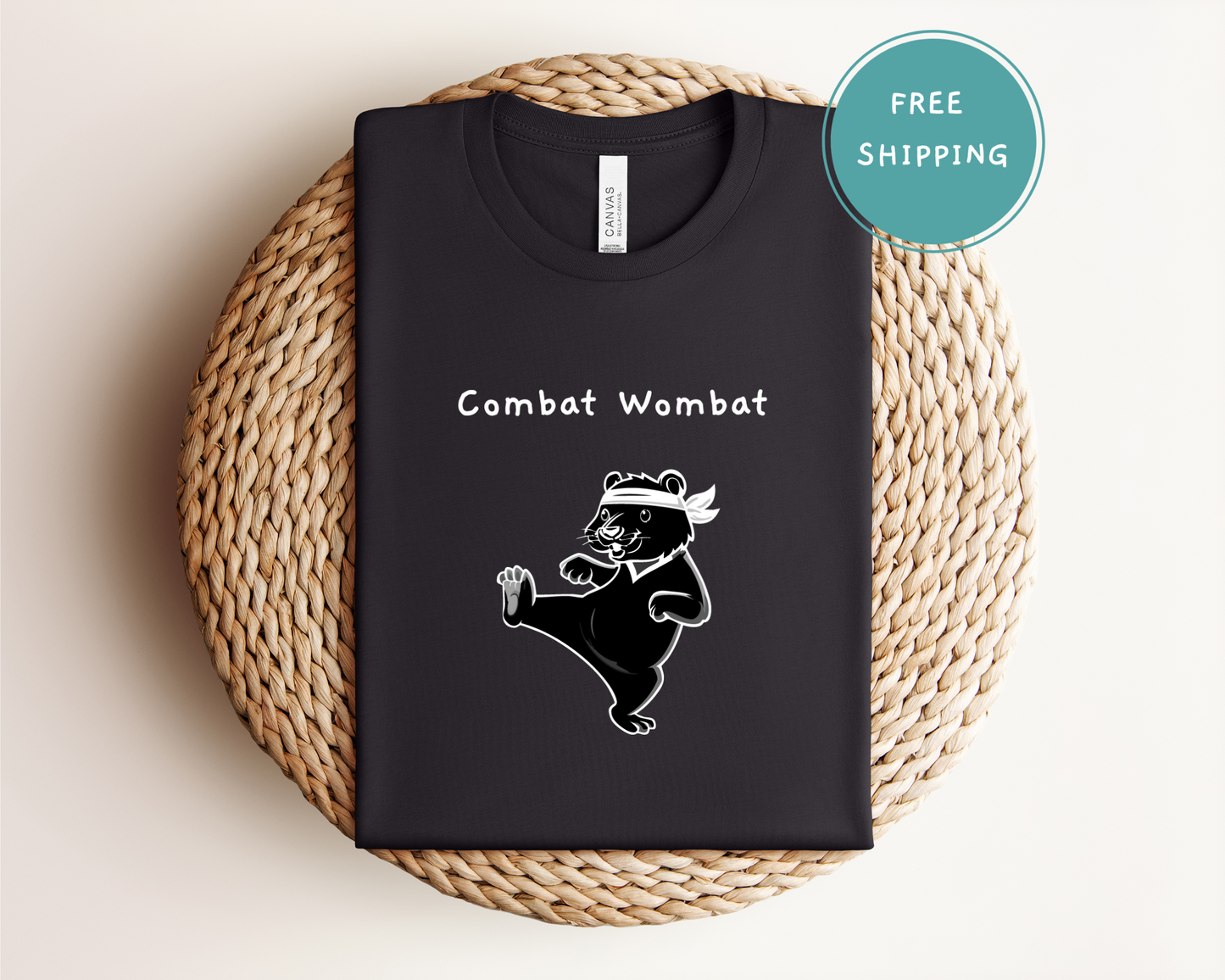 Fun Combat Wombat Tee - Perfect for Animal Lovers and Casual Wear