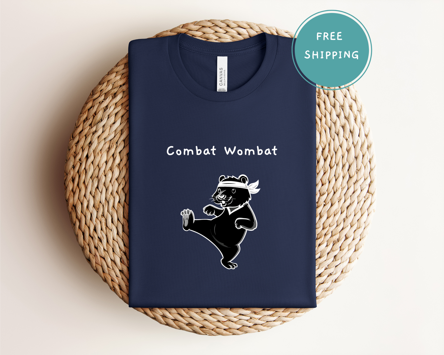 Fun Combat Wombat Tee - Perfect for Animal Lovers and Casual Wear