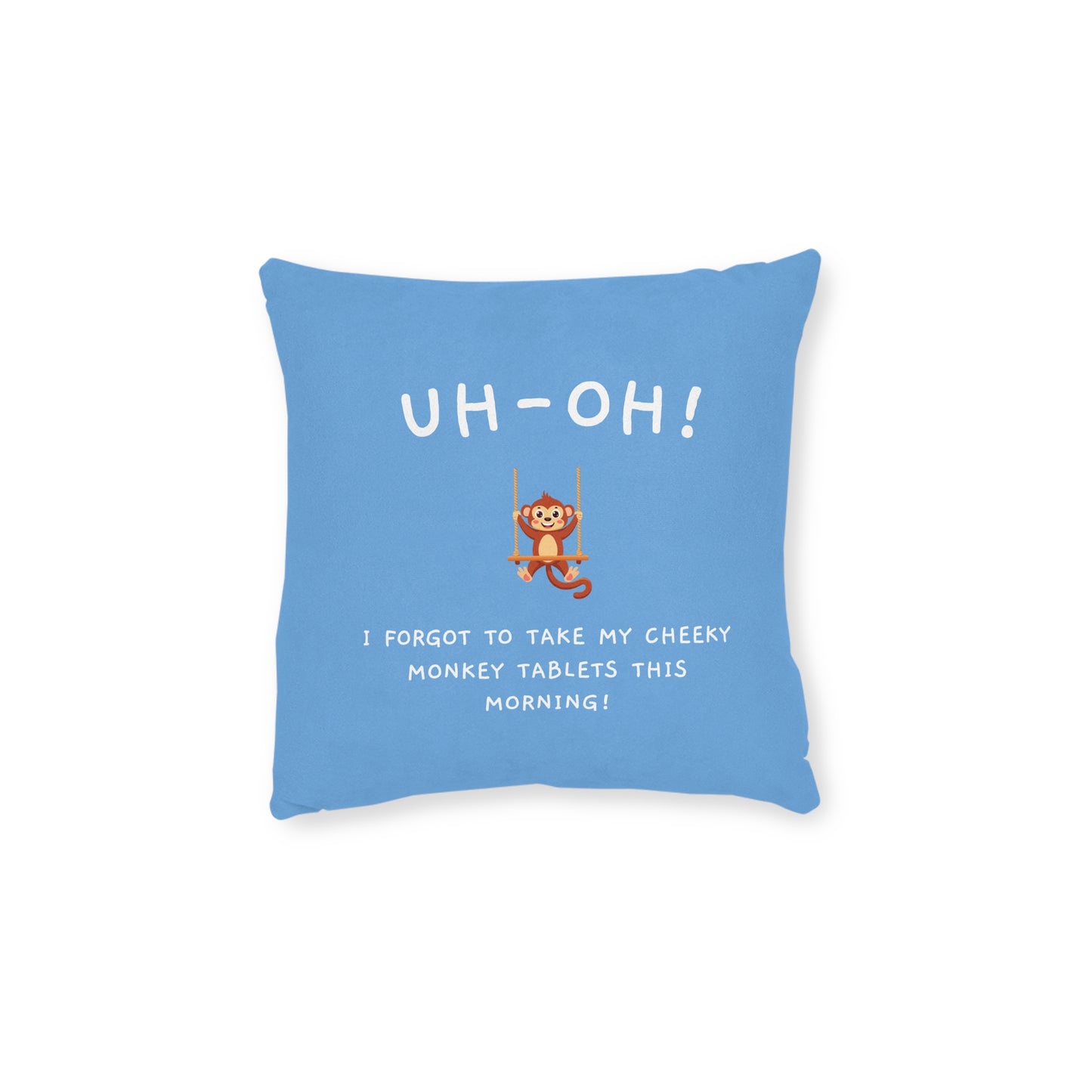 Cheeky Monkey Square Pillow – Fun Kid's Room Decor with Playful Design