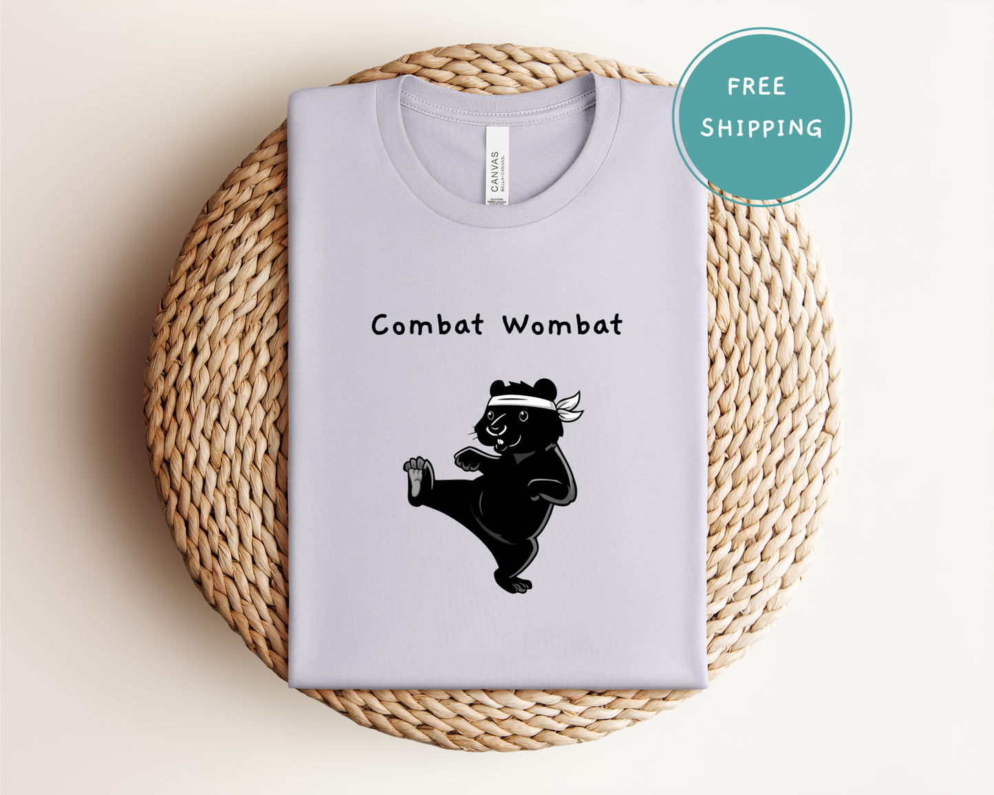 Fun Combat Wombat Tee - Perfect for Animal Lovers and Casual Wear
