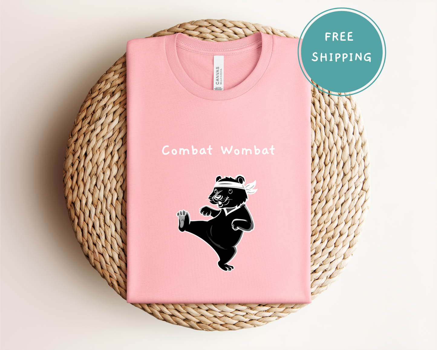 Fun Combat Wombat Tee - Perfect for Animal Lovers and Casual Wear