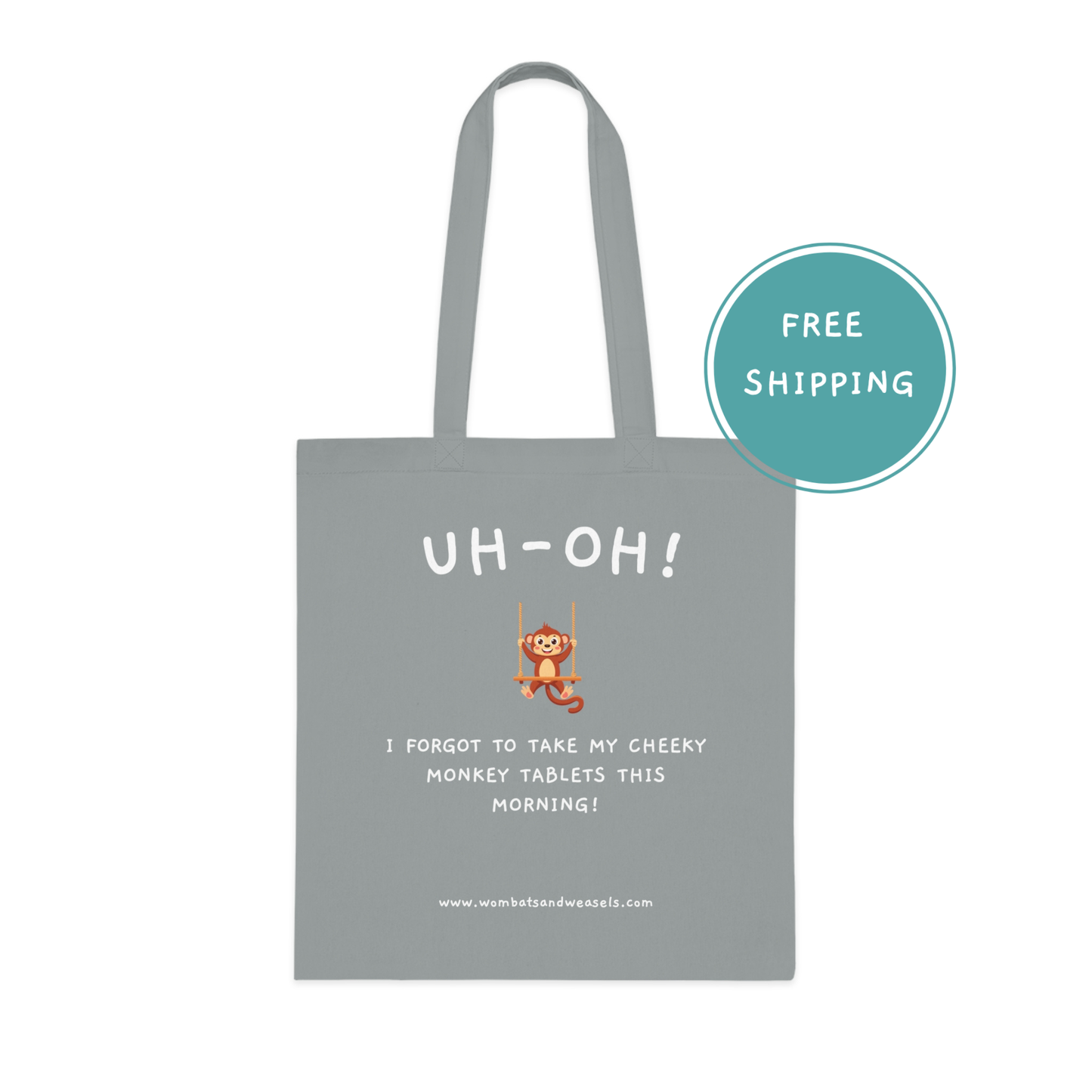 Cheeky Monkey Cotton Tote Bag - Funny Reusable Grocery Bag, Gift for Animal Lovers, Eco-Friendly Shopping Bag, Comics Merchandise, [...]