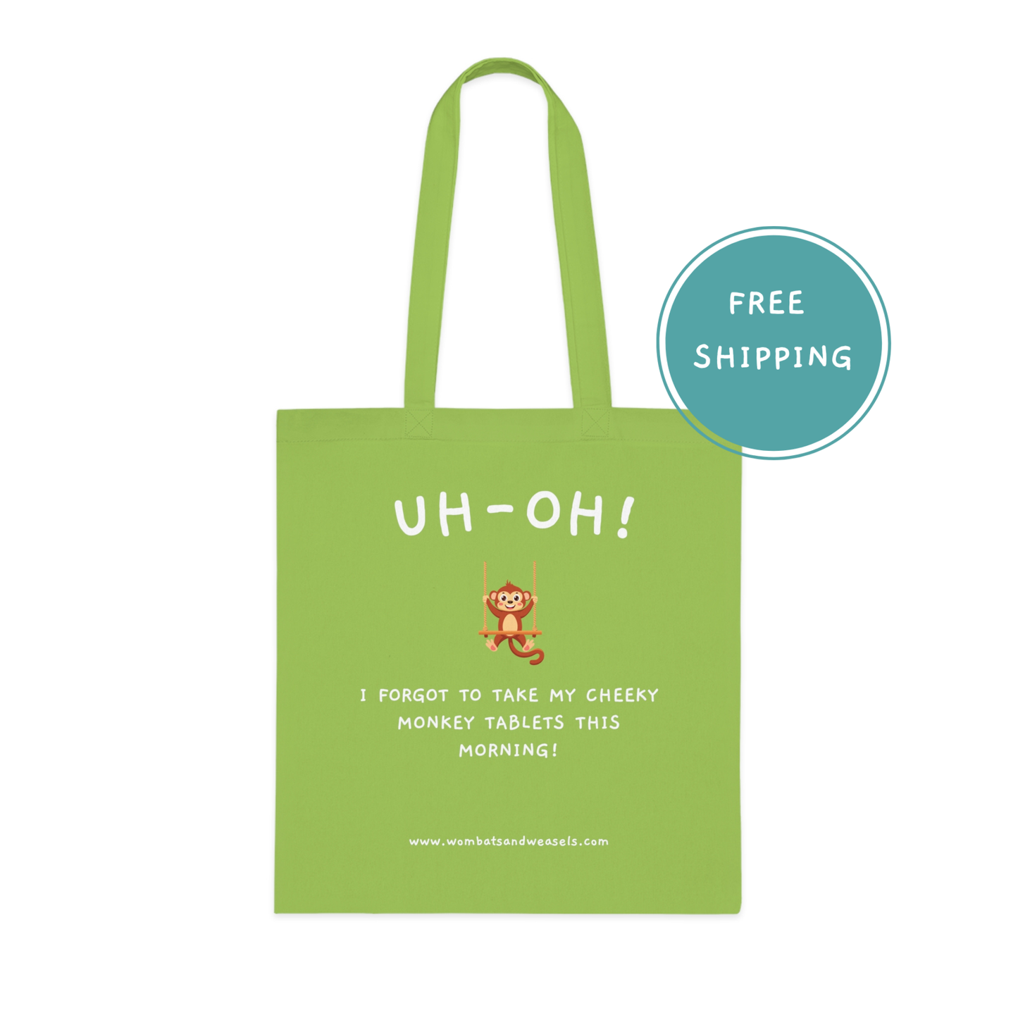 Cheeky Monkey Cotton Tote Bag - Funny Reusable Grocery Bag, Gift for Animal Lovers, Eco-Friendly Shopping Bag, Comics Merchandise, [...]