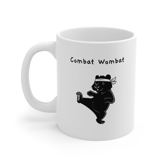 Funny Combat Wombat White Mug - 11oz & 15oz Options