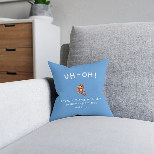 Cheeky Monkey Square Pillow – Fun Kid's Room Decor with Playful Design