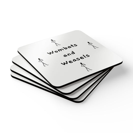 Coaster set of 4 - Wombats and Weasels